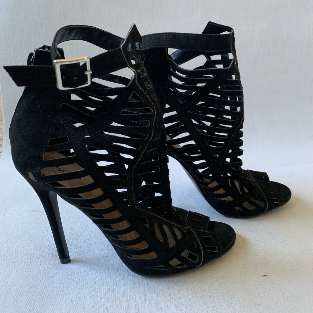 Qupid black cage heels - Picture 2 of 8